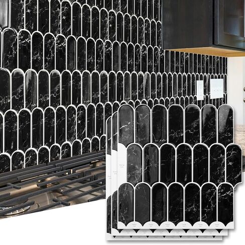 Art3d 10 ورقات قابلة للتقشير واللصق بلاط باكسبلاش للمطبخ، ملصق من الفينيل على بلاط الحائط للحمام وغرفة الغسيل والبقع الخلفية، 30.48 سم × 30.48 سم أخضر in Kuwait