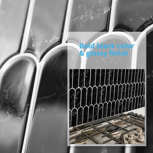 Art3d 10 ورقات قابلة للتقشير واللصق بلاط باكسبلاش للمطبخ، ملصق من الفينيل على بلاط الحائط للحمام وغرفة الغسيل والبقع الخلفية، 30.48 سم × 30.48 سم أخضر in Kuwait