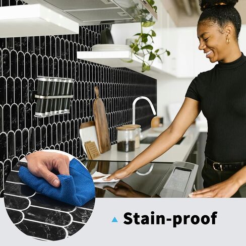 Art3d 10 ورقات قابلة للتقشير واللصق بلاط باكسبلاش للمطبخ، ملصق من الفينيل على بلاط الحائط للحمام وغرفة الغسيل والبقع الخلفية، 30.48 سم × 30.48 سم أخضر in Kuwait