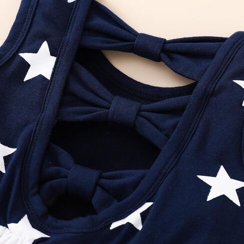 Toddler Baby Girl 4th of July Dresses Independence Day Outfit Kid American Flag Star Stripe Patriotic Dress Clothes in Saudi Arabia