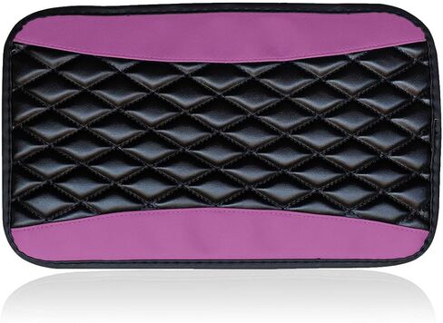 Auto Center Console Pad, Universal Waterproof Armrest Seat Box Cover, Car Interior Accessories, Leather Auto Armrest Cover Protector for Most Vehicle, SUV, Truck (Purple) in Saudi Arabia