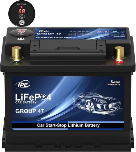 TPE Car Start-Stop Lithium Battery BCI Group47 LiFePO4 Lithium-ion Car Battery Lightweight Design Auto Lithium Battery 12.8V 600A High-Performance Car Battery in Kuwait