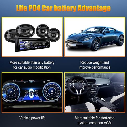 TPE Car Start-Stop Lithium Battery BCI Group47 LiFePO4 Lithium-ion Car Battery Lightweight Design Auto Lithium Battery 12.8V 600A High-Performance Car Battery in Kuwait