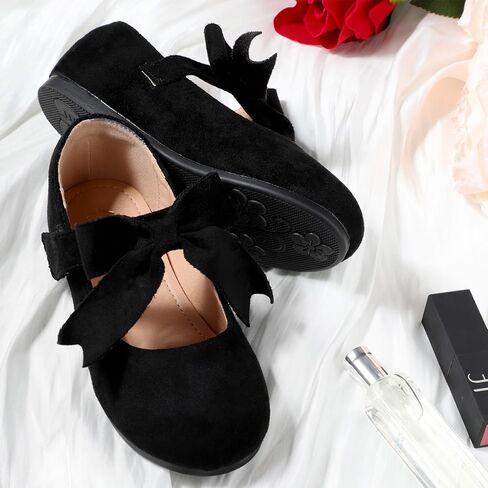 Girls Mary Jane Flats - Soft Round Toe Dress Shoes with Non-Slip Soles | Cute Bow Ballet Flats for Weddings, School, Parties (Toddler/Kids Sizes) in Kuwait