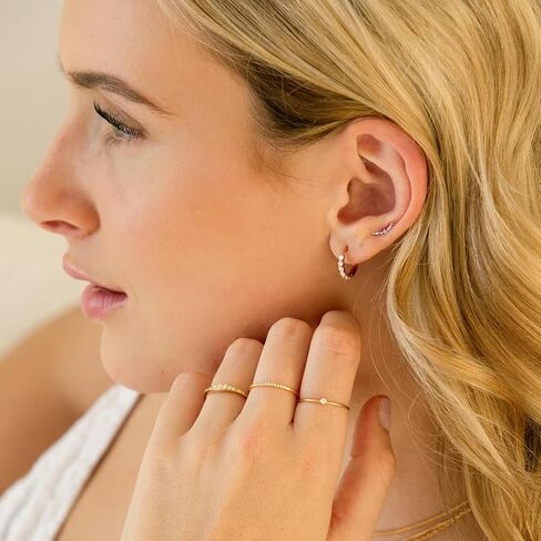 1Pcs 14K Gold Threadless Flat Back Helix Tragus Earrings for Women, 16G Cartilage Earring Stud Helix Tragus Labret Piercing Jewelry 6mm/8mm in Kuwait