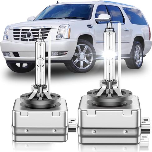 ملائمة لعام 2007 2008 2009 2010 2010 2012 2013 Cadillac Escalade ESV Ext D1S Hid Xenon المصابيح الأمامية ، سطوع 350 ٪ ، لمبة ضوء منخفضة منخفضة ، 8000 ألف زرقاء بيضاء ، قابس ولعب ، حزمة 2 in Kuwait