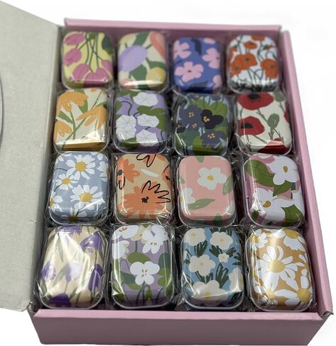 8 قطع صغيرة من القصدير على شكل زهرة، منظم مجوهرات، صندوق تخزين، صناديق تزيين، علب معدنية صغيرة مع أغطية مفصلية، حاويات صندوقية محمولة هدية للأم (زهرة 03) in Kuwait