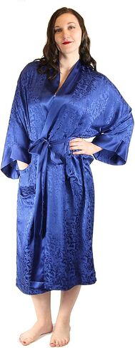 Nyteez Men's Silk Robe Kimono Long Bathrobe Lightweight Luxury in Saudi Arabia