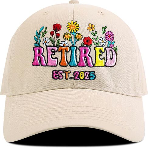 Retired 2025 Hat, Adjustable Cotton Breathable Embroidered Baseball Cap, Retirement Gifts for Men Woman in Saudi Arabia