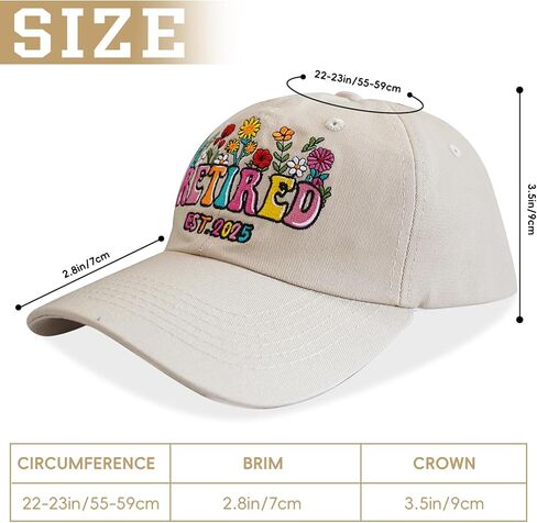 Retired 2025 Hat, Adjustable Cotton Breathable Embroidered Baseball Cap, Retirement Gifts for Men Woman in Saudi Arabia