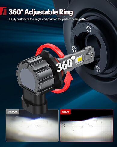 Torchbeam HB3/9005 Fog Lamp with 30,000LM, HB3 Bulb with 1:1 Mini Size Quick Install Plug and Play, 60000 Hours lifespan, Canbus Ready, Pack of 2 in Saudi Arabia