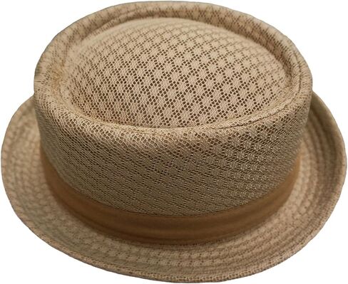 Summer Mesh Fedora Hat Beach Party Costume Boater Pork Pie Cap Classic Short Brim Straw Flat Sun Hats for Men Women in Saudi Arabia