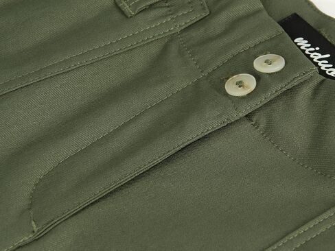 miduo Womens Solid Stretchy Buttons Wide Leg Straight Leg Long Flare Pants Trousers with Pockets in Saudi Arabia