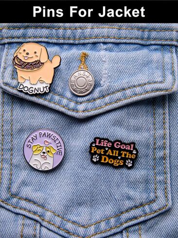Dog Enamel Pins Set – Cute & Funny Pins for Backpacks, Jackets, Hats, Gifts – Collectible Metal Lapel Pins for Pet Owners & Animal Enthusiasts – 12-Pack in Kuwait