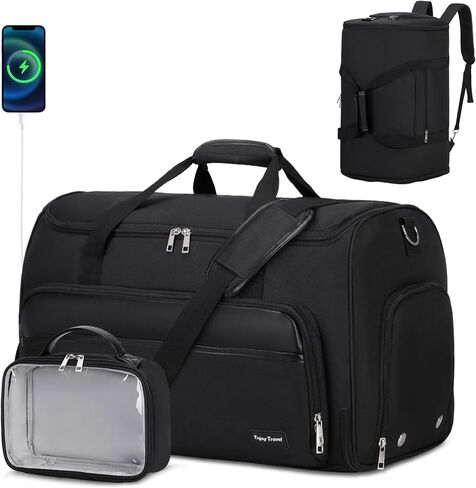 Garment Duffle Bags for Travel, Convertible Garment Bag for Men Women, Carry On Duffle Bag Backpack with Shoe Compartment & Toiletry Bag, 4 in 1 Hanging Suitcase Suit Travel Bags (Pink) in Saudi Arabia
