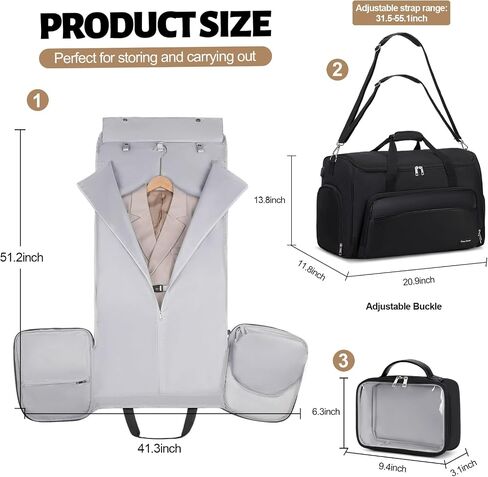 Garment Duffle Bags for Travel, Convertible Garment Bag for Men Women, Carry On Duffle Bag Backpack with Shoe Compartment & Toiletry Bag, 4 in 1 Hanging Suitcase Suit Travel Bags (Pink) in Saudi Arabia