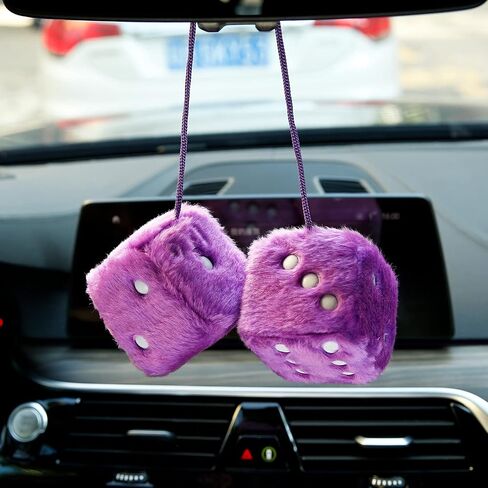 ygmoner pink dice fuzzy for الخلفية مرآة الرؤية الخلفية ، زوج من 2.75 بوصة الزهر الرجعية معلق الحلي السيارة الداخلية مرآة الظهر إكسسوارات مرآة (أخضر) in Kuwait