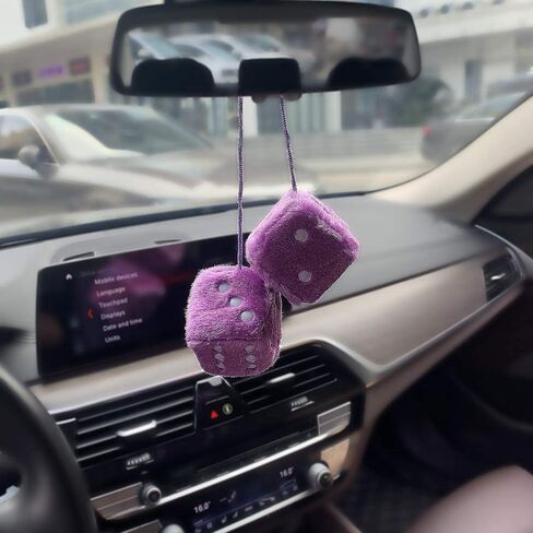 ygmoner pink dice fuzzy for الخلفية مرآة الرؤية الخلفية ، زوج من 2.75 بوصة الزهر الرجعية معلق الحلي السيارة الداخلية مرآة الظهر إكسسوارات مرآة (أخضر) in Kuwait
