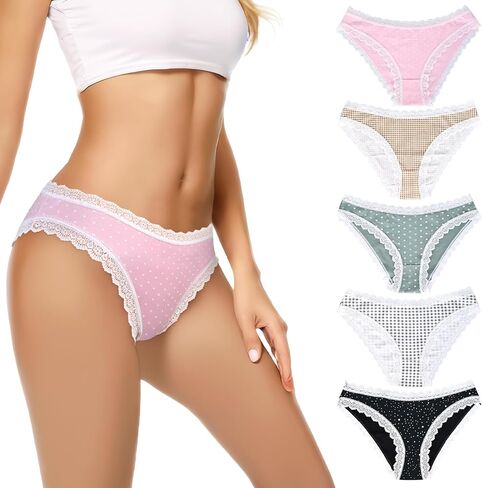 Women's Underwear Bikini Panties Soft Breathable Lace Edge Briefs Cotton Ladies Panties in Saudi Arabia