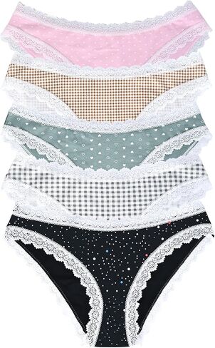 Women's Underwear Bikini Panties Soft Breathable Lace Edge Briefs Cotton Ladies Panties in Saudi Arabia