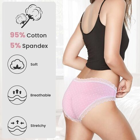 Women's Underwear Bikini Panties Soft Breathable Lace Edge Briefs Cotton Ladies Panties in Saudi Arabia