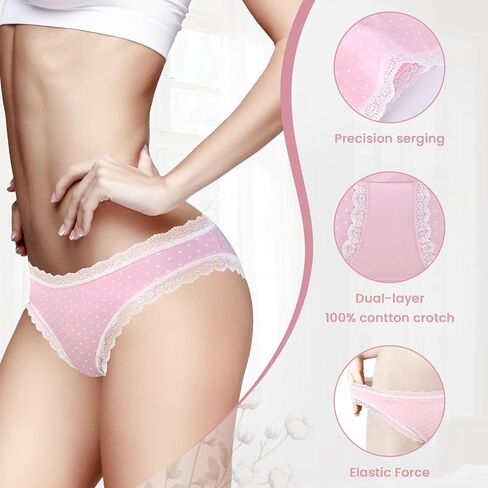 Women's Underwear Bikini Panties Soft Breathable Lace Edge Briefs Cotton Ladies Panties in Saudi Arabia