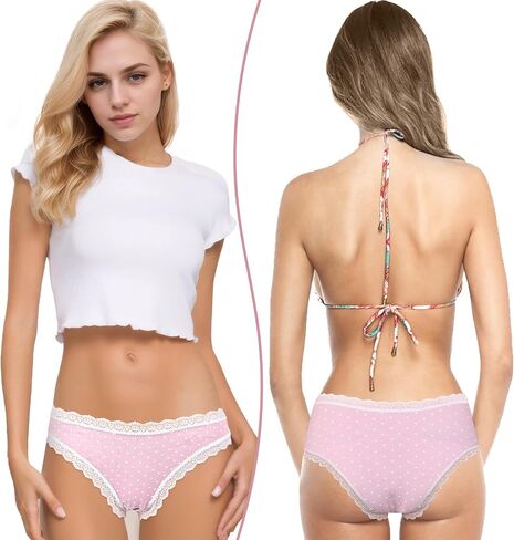 Women's Underwear Bikini Panties Soft Breathable Lace Edge Briefs Cotton Ladies Panties in Saudi Arabia