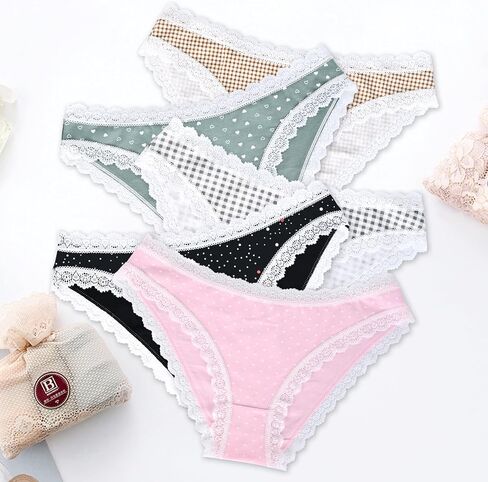 Women's Underwear Bikini Panties Soft Breathable Lace Edge Briefs Cotton Ladies Panties in Saudi Arabia