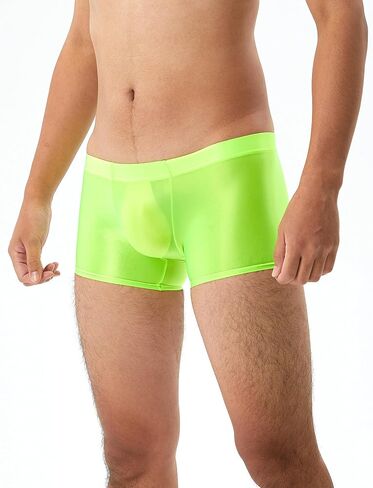 Panegy Men’s Silky Glossy Stretchy Boxers Low Rise Sexy Translucent Underwear S-XL in Saudi Arabia