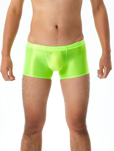 Panegy Men’s Silky Glossy Stretchy Boxers Low Rise Sexy Translucent Underwear S-XL in Saudi Arabia