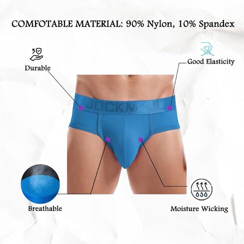 JOCKMAIL 3PCS/Pack Men Underwear Briefs Athletic Underwear Briefs Mens Breathable Briefs for Sport Gym in Saudi Arabia