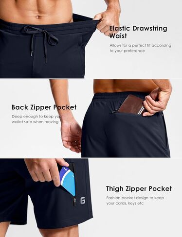 Men's Workout Shorts with Zipper Pockets 7" Quick Dry Lightweight Gym Athletic Running Shorts for Men in Saudi Arabia