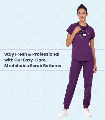 MIKAL Super Soft Bottom Scrub for Women SEMI-Slim FIT W/ 4 Pockets, Four-Way Stretch Anti-Wrinkle Medical/Health Care Uniform in Saudi Arabia
