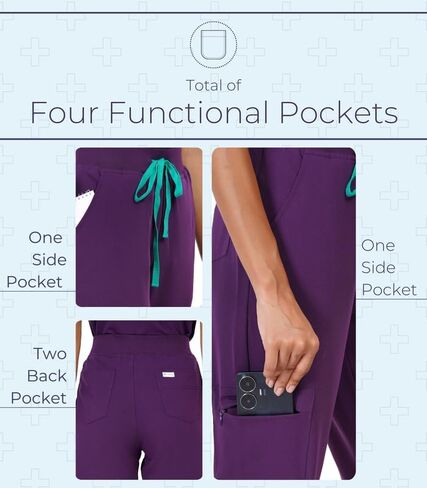 MIKAL Super Soft Bottom Scrub for Women SEMI-Slim FIT W/ 4 Pockets, Four-Way Stretch Anti-Wrinkle Medical/Health Care Uniform in Saudi Arabia