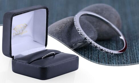 Dazzlingrock Collection 0.09 Carat (ctw) Round Black & White Alternate Diamond Dainty Stackable Wedding Band for Women in Gold in Saudi Arabia