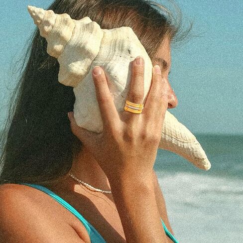 Gold Stackable Rings for Women Dainty Stackable 14K Gold Plated Cubic Zirconia Rings Non Tarnish Stackable Gold Knuckle Rings for Women Set Gifts (Size:7，8) in Kuwait