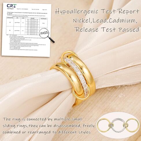 Gold Stackable Rings for Women Dainty Stackable 14K Gold Plated Cubic Zirconia Rings Non Tarnish Stackable Gold Knuckle Rings for Women Set Gifts (Size:7，8) in Kuwait