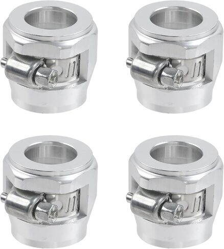Modengzhe 4 PCS Flexible Rubber Hose Pipe Clamps,AN4 Air Hose Finisher Clamp Connector with Screw Band Adapter Fitting for Oil Fuel Water Tube,Purple in Saudi Arabia