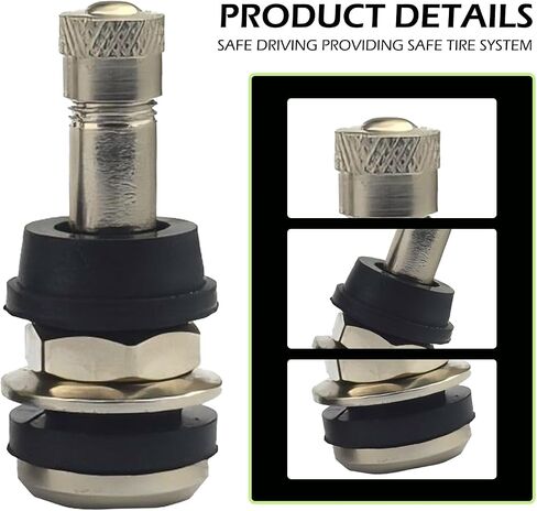 4 PCS TR416 سيقان صمام ، سيقان صمام الإطارات المعدنية Coper ، طويلة 1/2 "جذع صمام التثبيت الخارجي ، تناسب 0.625" و 0.453 "ثقوب حافة ، صمام الإطارات عالي الضغط لاصدق على دراجة نارية للسيارة (الفضة#1) in Kuwait
