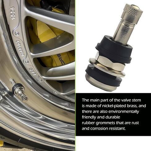 4 PCS TR416 سيقان صمام ، سيقان صمام الإطارات المعدنية Coper ، طويلة 1/2 "جذع صمام التثبيت الخارجي ، تناسب 0.625" و 0.453 "ثقوب حافة ، صمام الإطارات عالي الضغط لاصدق على دراجة نارية للسيارة (الفضة#1) in Kuwait
