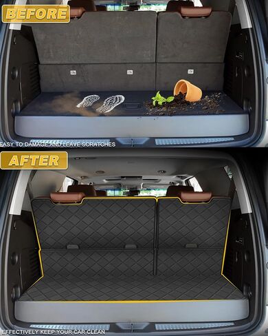 حصيرة بطانة البضائع ومسند الظهر لعام 2015-2020 شيفروليه تاهو/GMC Yukon (ليس من أجل XL) - بطانة جذع الجلود المخصصة - جميع الحصير البضائع في Chevy Tahoe/GMC Yukon 2015-2020 in Kuwait