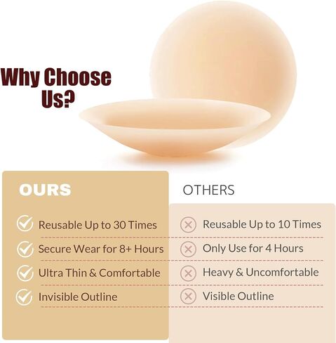 Nipple Covers, Sticky Silicone Nipple Covers Reusable Pasty Adhesive Seamless in Saudi Arabia