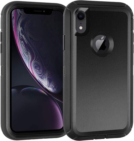 حافظة Co-Goldguard لهاتف iPhone XR، [3 طبقات] [مقاومة للصدمات] [مقاومة للسقوط] حافظة هاتف iPhone XR، حافظة حماية شديدة التحمل لهاتف Apple iPhone XR، 6.1 بوصة (أسود) in Saudi Arabia