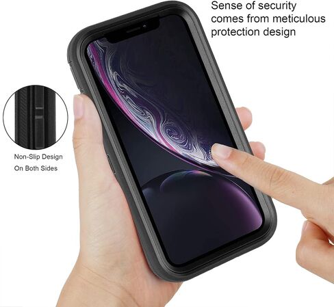 حافظة Co-Goldguard لهاتف iPhone XR، [3 طبقات] [مقاومة للصدمات] [مقاومة للسقوط] حافظة هاتف iPhone XR، حافظة حماية شديدة التحمل لهاتف Apple iPhone XR، 6.1 بوصة (أسود) in Saudi Arabia