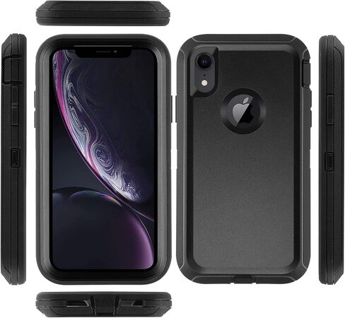 حافظة Co-Goldguard لهاتف iPhone XR، [3 طبقات] [مقاومة للصدمات] [مقاومة للسقوط] حافظة هاتف iPhone XR، حافظة حماية شديدة التحمل لهاتف Apple iPhone XR، 6.1 بوصة (أسود) in Saudi Arabia
