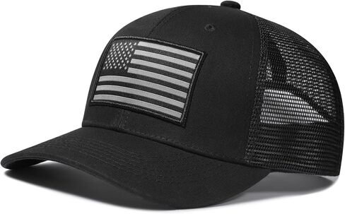 American Flag Trucker Hat, Patriotic Baseball Cap for Men & Women, Breathable Mesh Adjustable Snapback, USA Flag Patch in Saudi Arabia