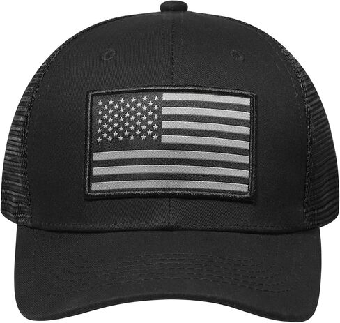 American Flag Trucker Hat, Patriotic Baseball Cap for Men & Women, Breathable Mesh Adjustable Snapback, USA Flag Patch in Saudi Arabia