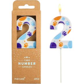 PHD CAKE 2.76 Inch Number 2 Dog Birthday Candles, Blue Dog Number Candles, Cake Number Candles, Party Celebration, Style Candle