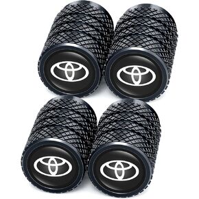 Tire Valve Caps, Copper, Black, Vehicle Specific Fit (Toyota, Corolla, RAV4, Highlander), Passenger Car, Automotive Valve Stem Caps