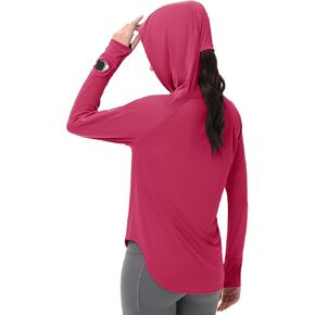 SPEXIAL Women's UPF 50+ Sun Shirt SPF Long Sleeve Fishing Shirts with Hoodie UV Protection Hiking Outdoor Lightweight